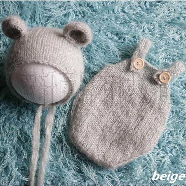 Handmade Mohair Teddy Bear Hat + Calções Nascido Pogal Adereços 211023