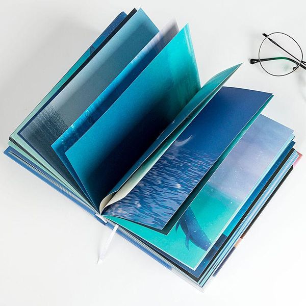 

notepads 224 page starry sky diary personalized creative color illustration cute notebook student manual ledger notepad book, Purple;pink