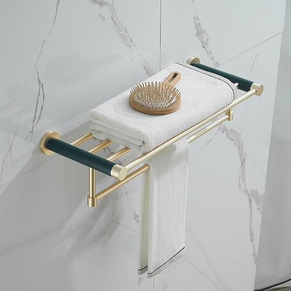 

towel racks luxury wall mounted brushed gold shelf rack holder hanger bathroom organizer accessories set