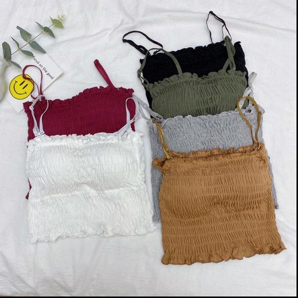 

summer strapless tube womens tank pleated bras wrapped chest lingeries, White