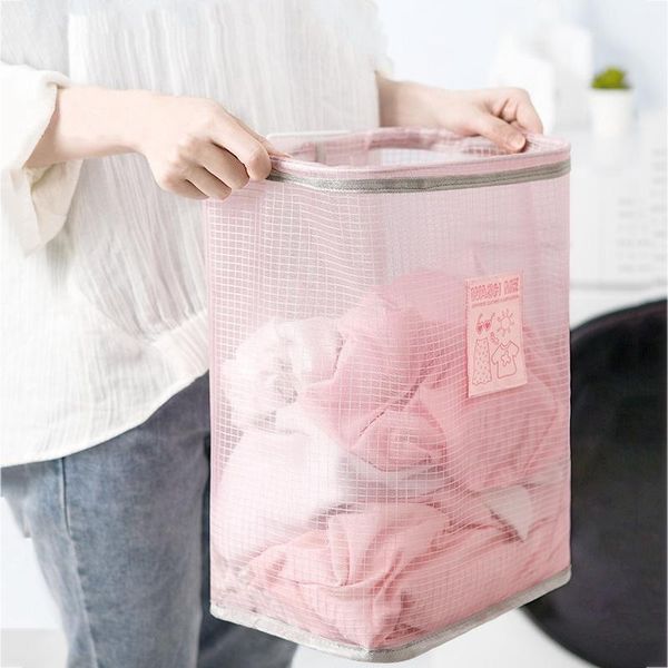

laundry bags wall mounted breathable basket foldable dirty clothes bathroom sorting storage baskets organizer