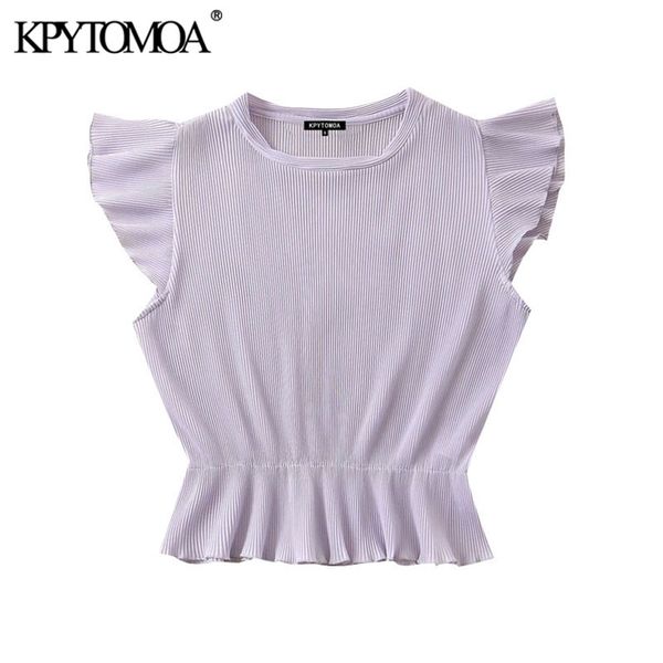 

women sweet fashion ruffled pleated blouses vintage o neck sleeveless female shirts blusas chic 210420, White