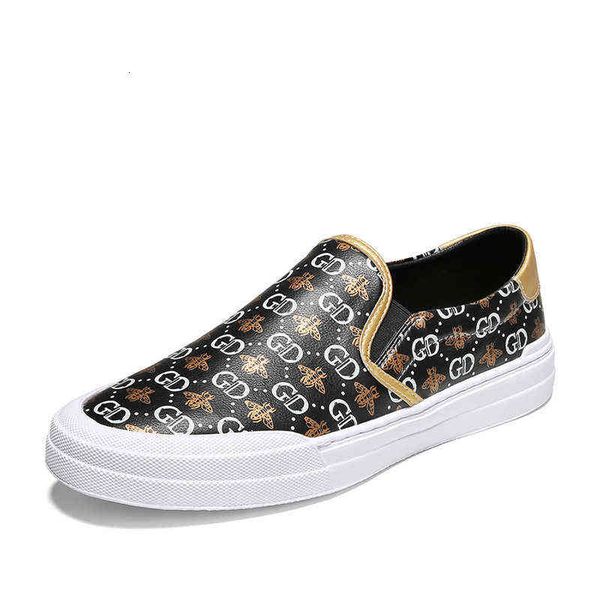 

casual leather shoes fashion trend men's cover one foot and pedal lazy four seasons autumn winter personalized lefu, Black