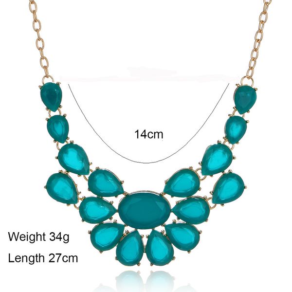 

gorgeous jelly color accessories temperament geometric short necklace, Silver