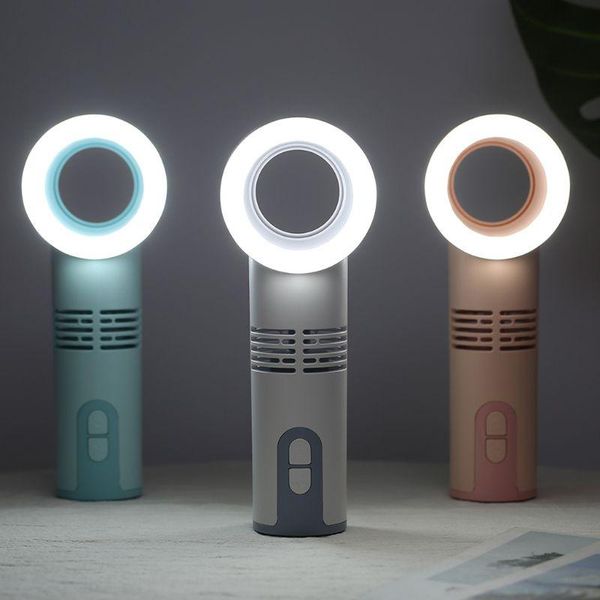 

electric fans yam mini portable bladeless fan with led night light usb charging deskcooling travel air cooler for home office