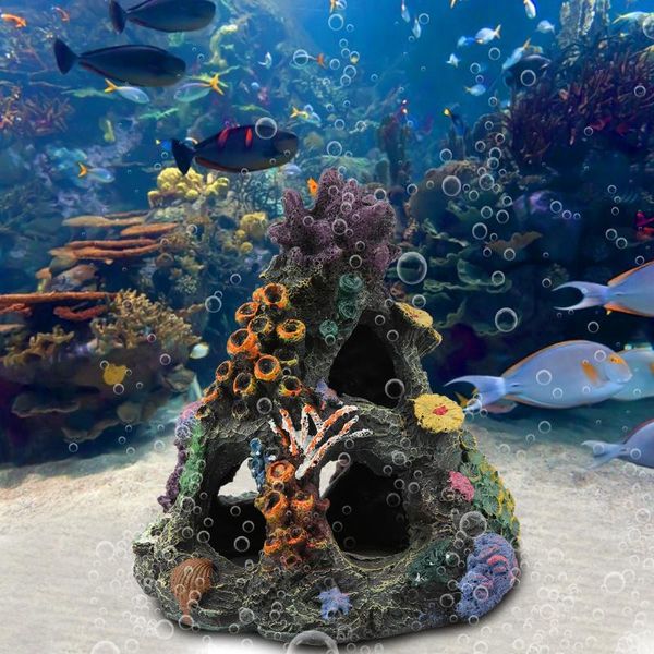 

decorations aquarium ornaments simulation resin mountain fish tank decor accessorie