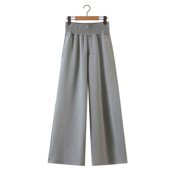 

women casual knit cotton high waist pants wide leg trousers autumn thick elastic street xz2580 210525, Black;white