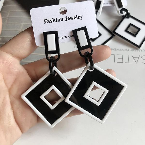 

dangle & chandelier women acrylic earrings geometric square fashion favorite big jewelry long hanging drop accessories, Silver