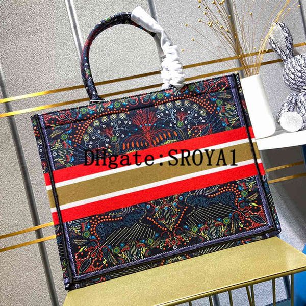 

2021 classic colorful book totes bag designer handbag embroidered tote large capacity travel canvas shopping bags