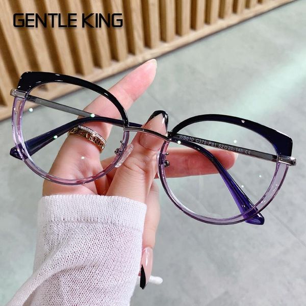 

sunglasses gentle king cat eye anti blue light optical glasses frames women tr90 fashion computer eyeglasses, White;black