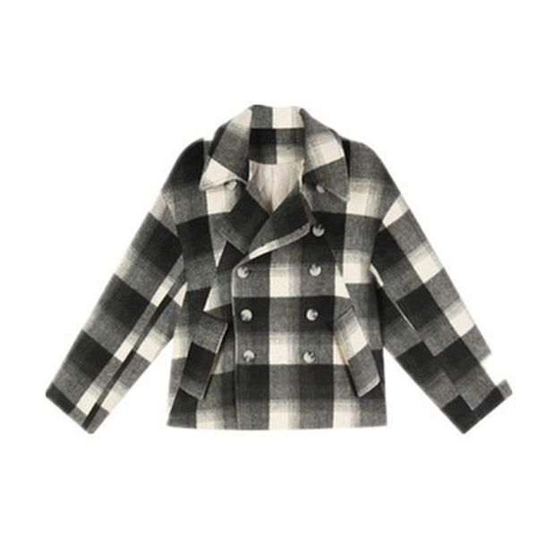 

women's wool & blends autumn and winter design sense niche loose retro suit collar jacket fashion british hepburn style woolen women tr, Black
