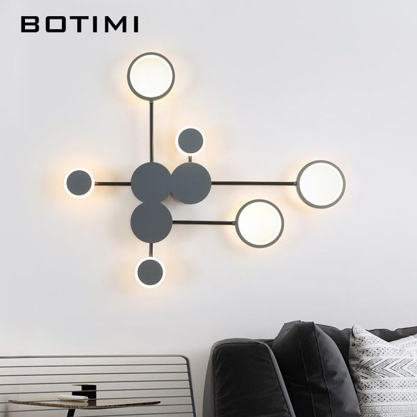 

wall lamp botimi postmodern simple led bedroom sconce black bedside creative aisle el art deco lighting fixtures