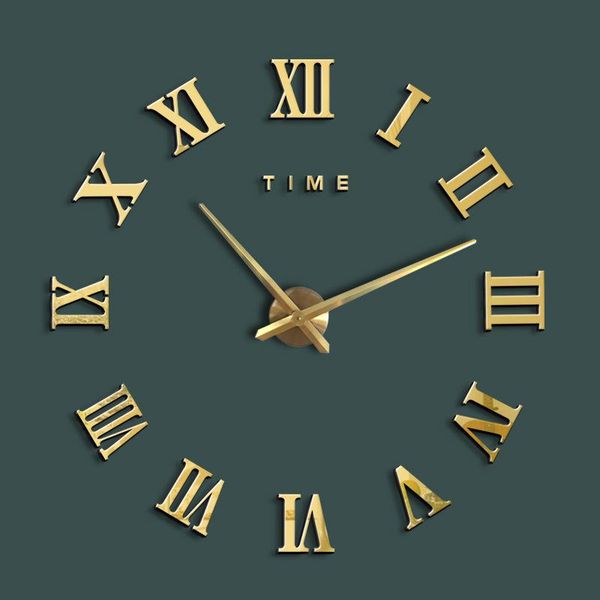 

wall clocks creative simple clock silent round metal living room diy nordic design acrylic zegar scienny home decoration be50wc