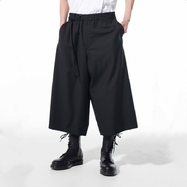 

men's pants capris youth leisure trend handsome straight loose and versatile overalls middle waist, Black