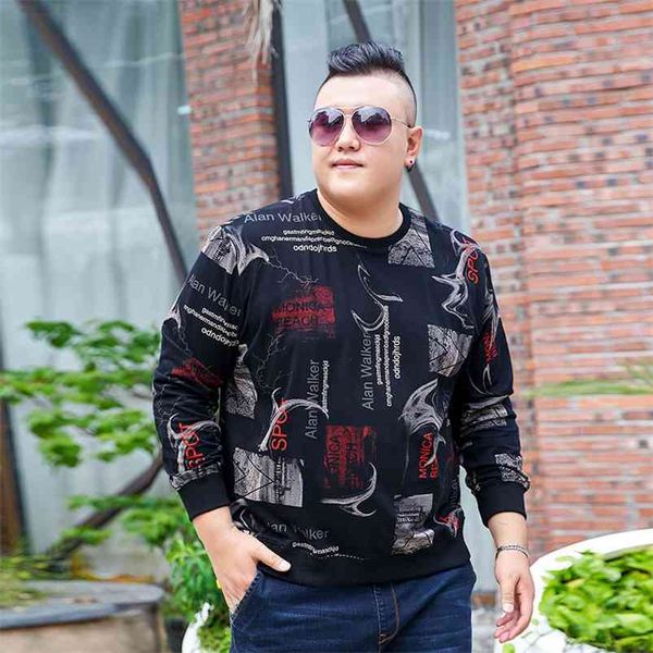 

oversized men sweatshirt spring autumn long sleeve pattern male loose cotton plus size 6xl 7xl 8xl 10xl black sweatershirt 210730