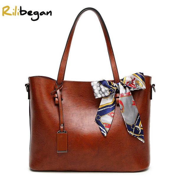 

evening bags vintage pu leather women shoulder bowknot style women's handle handbags large capacity fashion message tote