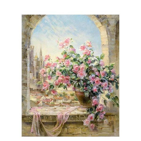 

paintings gatyztory zero basis handpainted oil painting diy by numbers flowers picture colouring leisure home decor po