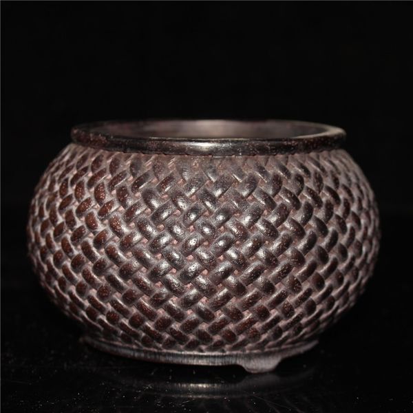 

china old beijing old goods pure wood carving go canister storage box, Brown