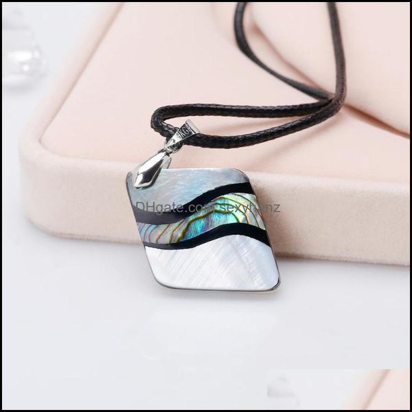 

necklaces & pendants jewelry chains natural abalone shell pendant necklace exquisite charm sweater chain aessories rope diy craft gifts 28x5, Silver