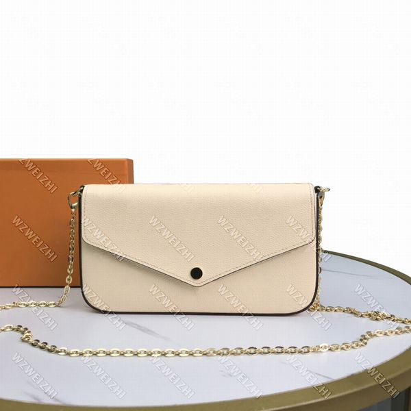 

genuine leather cream color handbags 3pcs/set women chain shoulder bags favorite cross body purse messenger handbag coin purse card holders