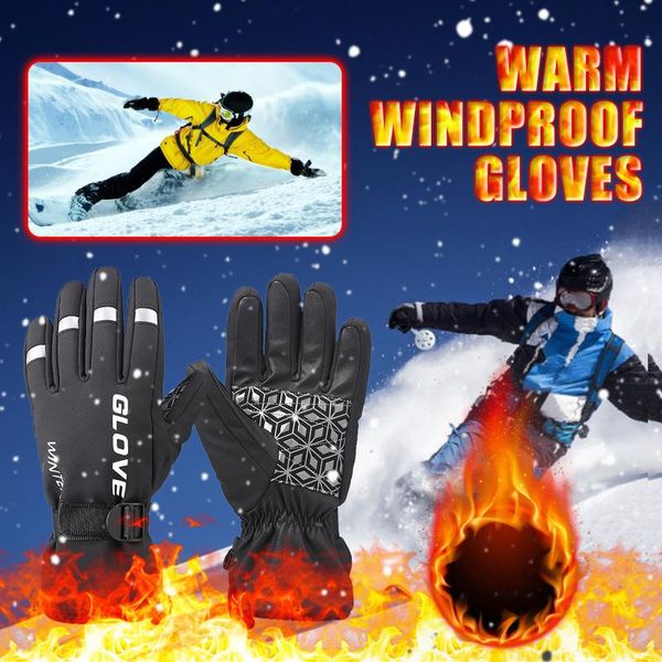 

40# waterproof winter thermal full finger warm gloves anti-skid touch motorcycles idea for outdoor cycling skiing hiking trekking poles