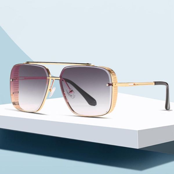 

sunglasses 2021 fashion oversize square women men punk metal uv400 gradient mirror ladies sun glasses female, White;black