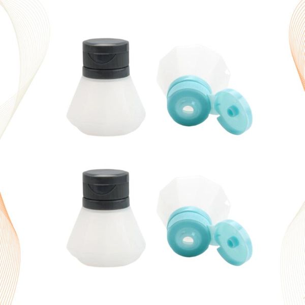 

storage bottles & jars 4pcs cover seasoning bottle pot container jar condiment can for barbecue kitchen (blue + black)