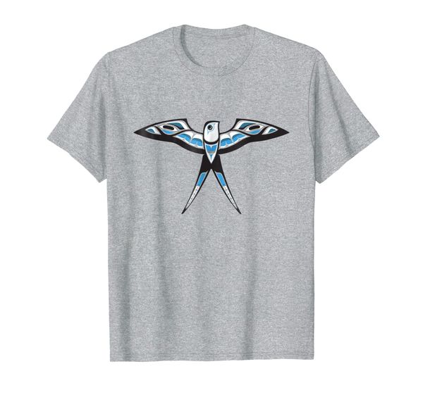 

northwest indian swallow tail kite t-shirt, White;black