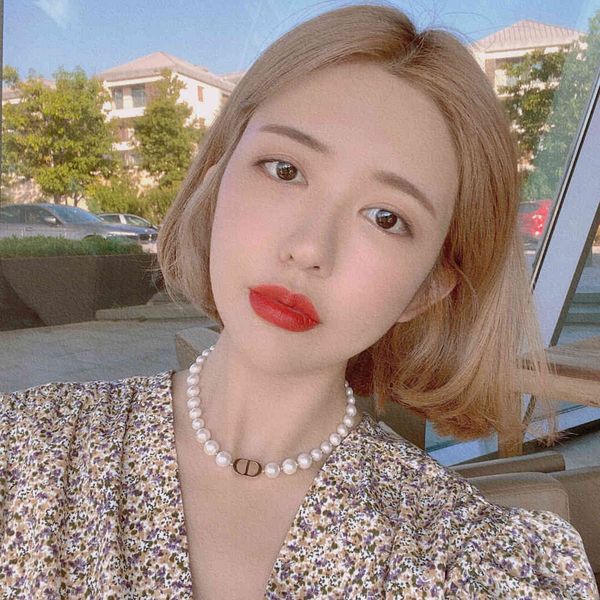 

family pearl necklace women's trendy clavicle chain, Silver