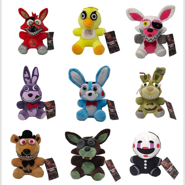 

foxy bear bonnie toys plush dolls 8 inch 20cm 9pcs/lot five nights at freddy fnaf stuffed animals toy