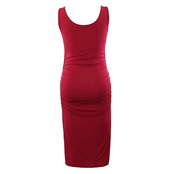 

arrivalpretty solid sleeveless maternity dress 210528, White