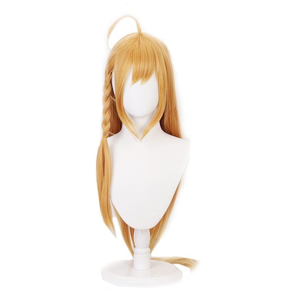 

princess connect re:dive pecoline/ pecorine golden long braid heat resistant fiber hair peluca anime cosplay costume wig, Black