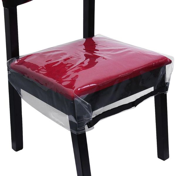 

4pcs/set pvc chair seat covers protector waterproof removable dining with adjustable strap