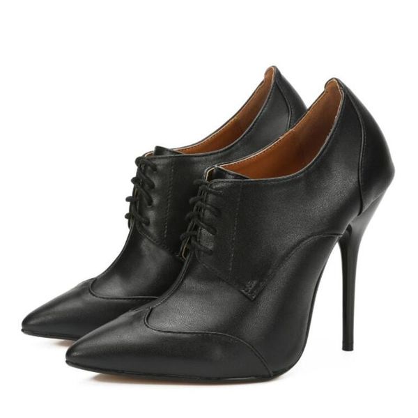 

dress shoes 2021 women's pointed toe spring and autumn single 12cm stiletto high-heeled large size 7-17, Black