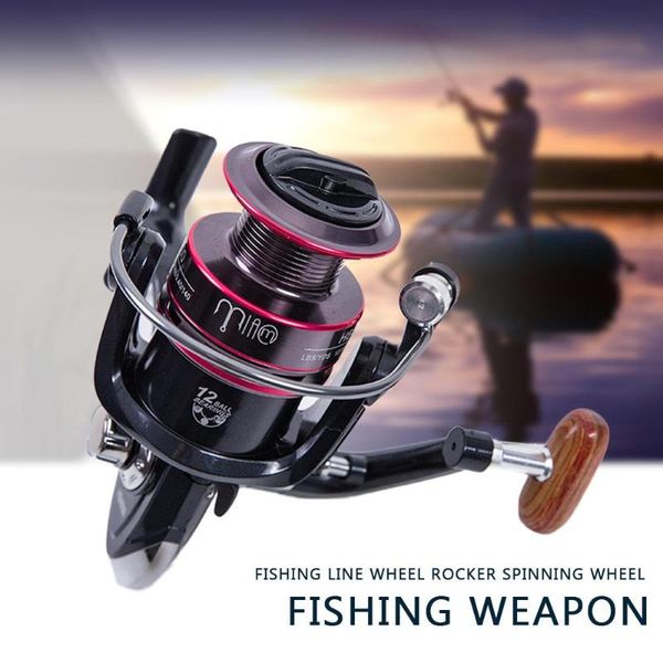 

alloy black spinning wheel fishing reel durable metal rocker spool gear portable practical baitcasting reels