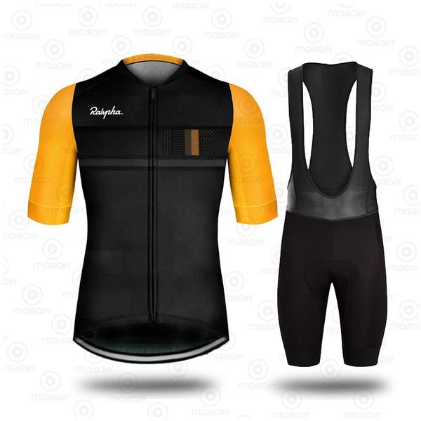

racing sets 2021 ralvpha cycling jersey men mtb clothing anti-uv bicycle wear short sleeve maillot bike clothes uniforme, Black;blue