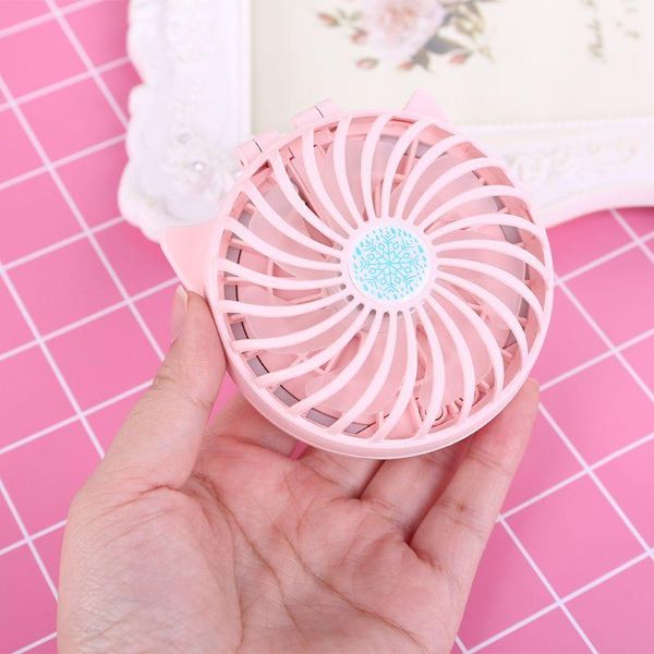 

electric fans usb makeup mirror small folding fan mini portable with led light
