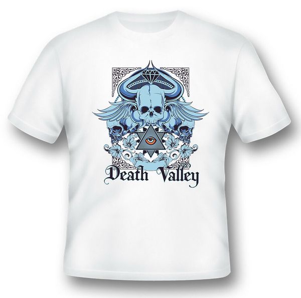 

death valley skulls all seeing eye black or white tee, White;black