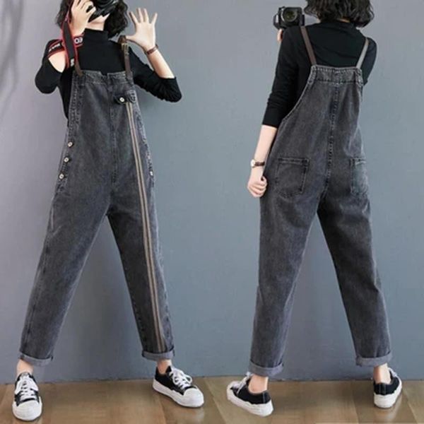 

women's jeans spring and autumn art age slimming cowboy jumpsuit pant women, Blue
