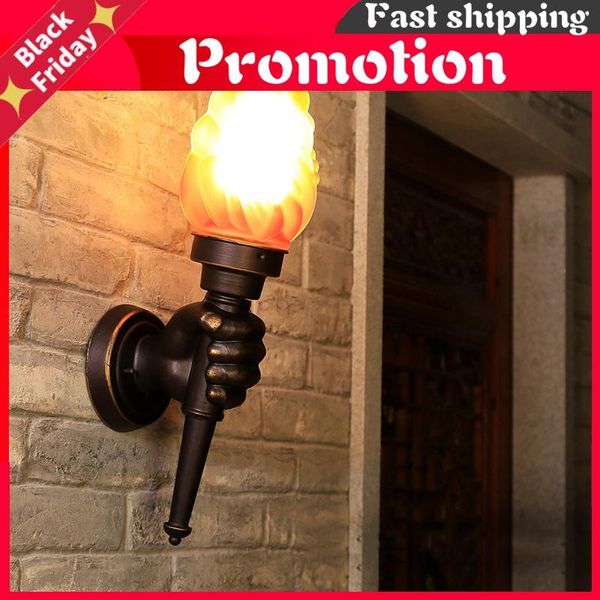 

wall lamps creative torch hand lamp outdoor light garden yard porch living room bedroom stair aisle corridor restaurant cafe bra