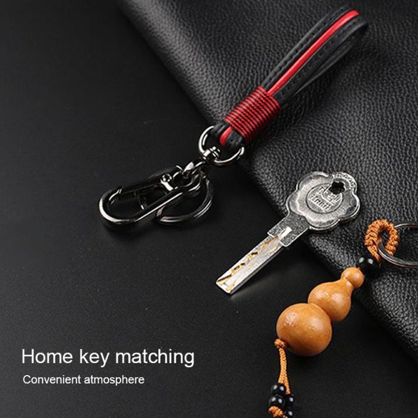 

keychains design leather braided woven rope keychain bag pendant key chain holder car keyring gadget styling drop, Silver
