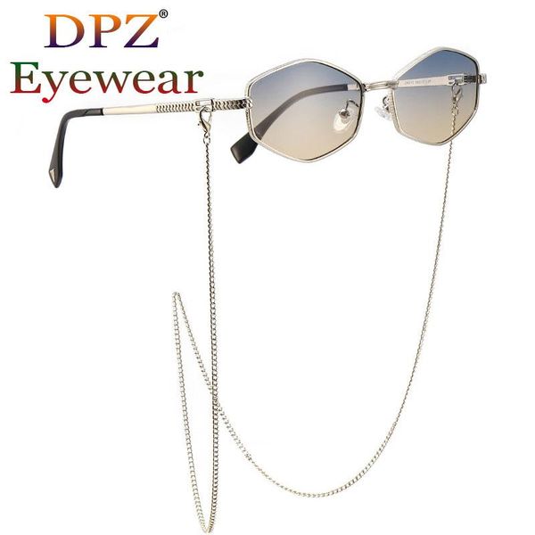 

sunglasses 2021 modern retro personality chain fashion men women narrow diamond brand design 2a310, White;black