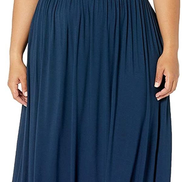 

brand women's tank waisted maxi dress, Black;gray