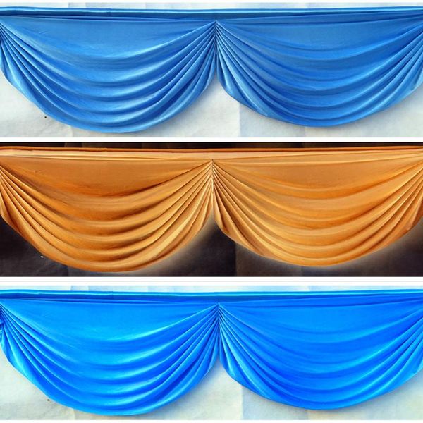 

party decoration 6m width(8 swags)wedding backdrop swags ice silk table skirt el banquet detachable wedding curtain
