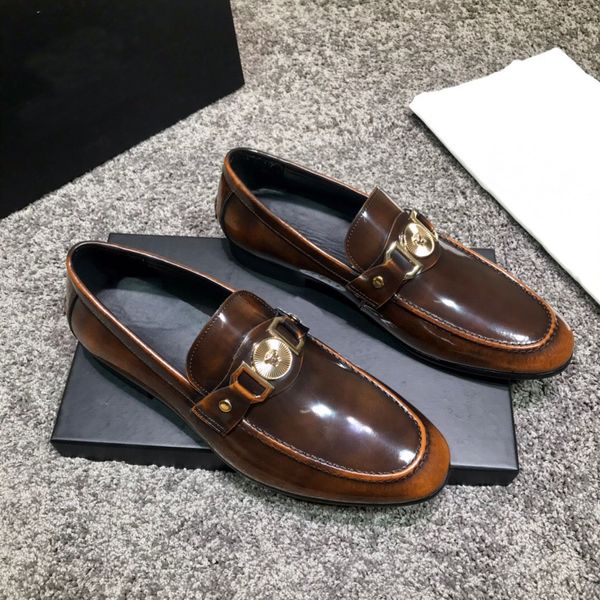 2022 Moda Masculina Empresa Oxfords Noivo De Casamento Vestido De Festa Sapatos De Marca Designer Genuine Leathers Casuais Tamanho 38-45