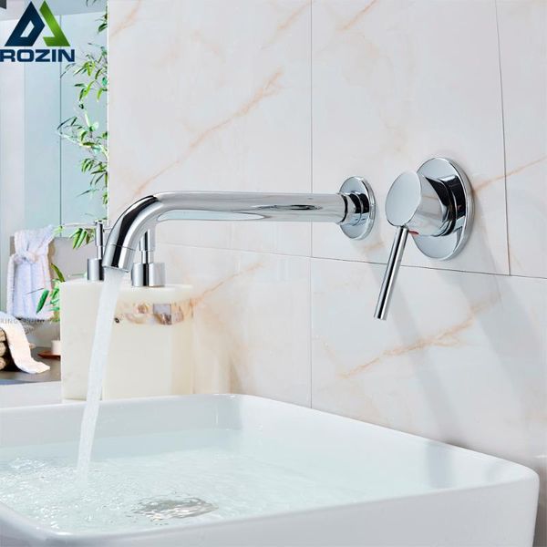 

bathroom sink faucets wall mounted basin faucet bright chrome single lever mixer swivel spout lavatory tap for