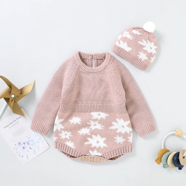 

rompers born baby bodysuits autumn casual long sleeve infant boys girls body + caps toddler kids 2pcs clothes sets winter, Blue