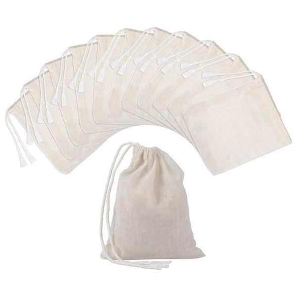 

pieces drawstring cotton bags muslin bags,tea brew (4 x 3 inches) storage
