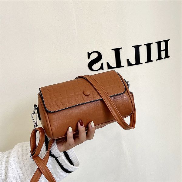 

boston embossed pillow bag 2021 new fashion stone pattern small round women's diagonal one shoulder