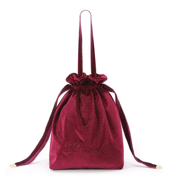 

storage bags 594c portable cosmetic drawstring bag lipstick velvet girl women mini makeup pouch make up organizer